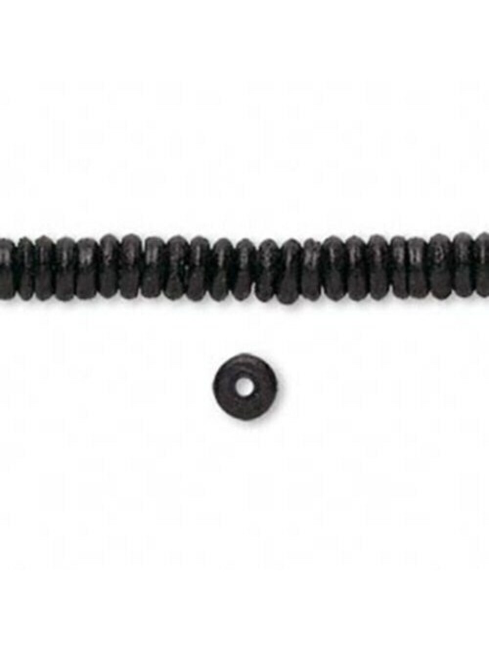 100 Black India Buffalo Bone 5x2mm Round Rondelle Heishi Disc Beads Wholesale